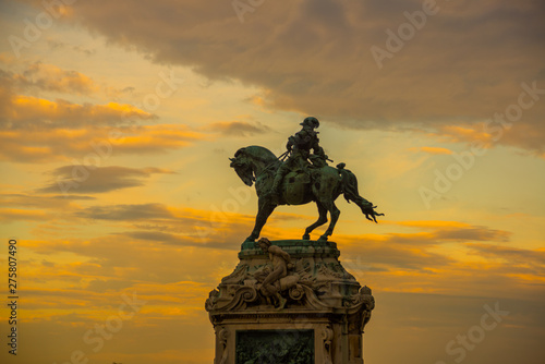 Photography Budapest, Hungary: Statue of Prince Eugene of Savoy in Budapest at sunset, Buda