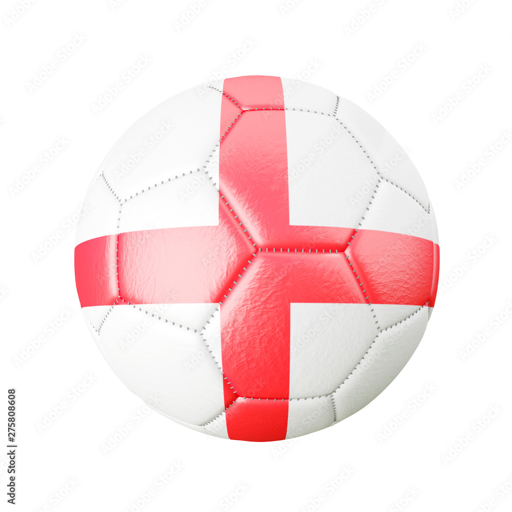 Fototapeta premium Soccer ball in flag colors isolated on white background. England. 3D image