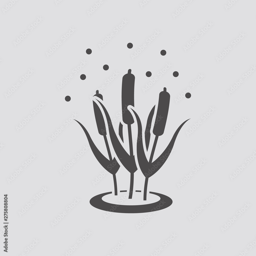 Obraz premium Reed icon in flat style.Vector illustration.