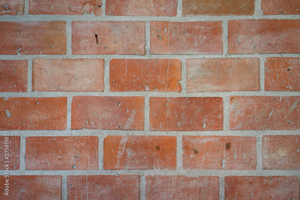 Obraz premium Orange brick wall, stone, backgorund, texture pattern.