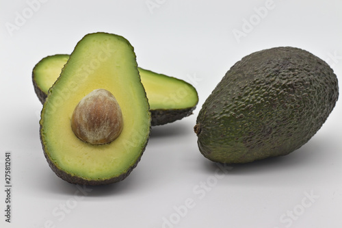 fresh avocado fruit on a white background