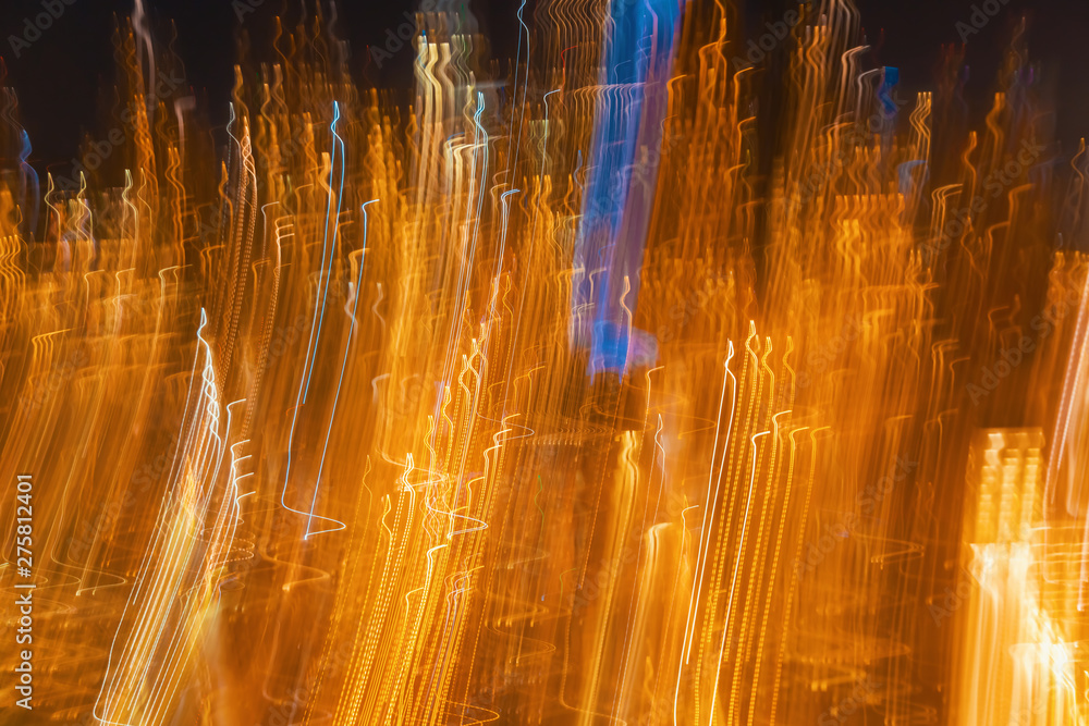 Blurred abstract bokeh background of city lights at night