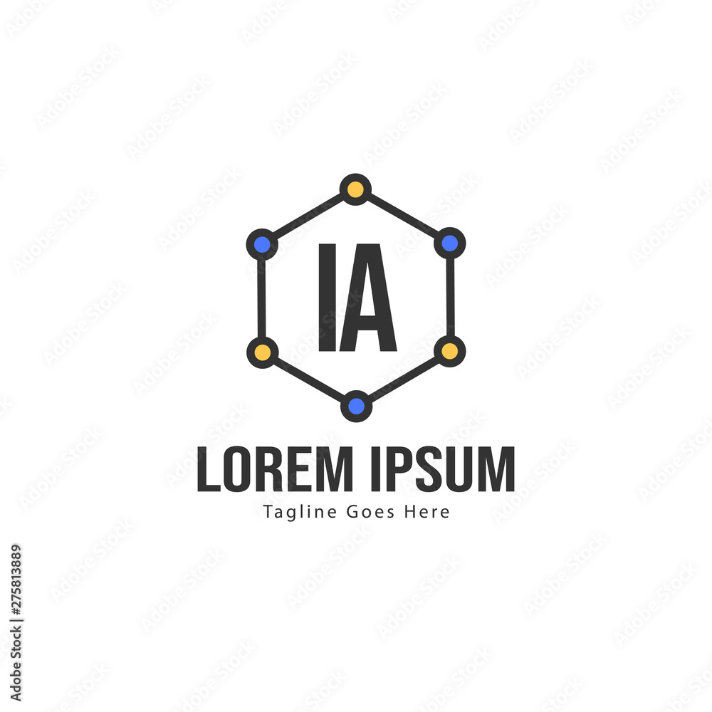 Initial IA logo template with modern frame. Minimalist IA letter logo vector illustration Initial IA logo template with modern frame. Minimalist IA letter logo vector illustration