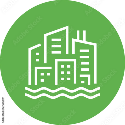 City Skyline Waterfront Outline Icon