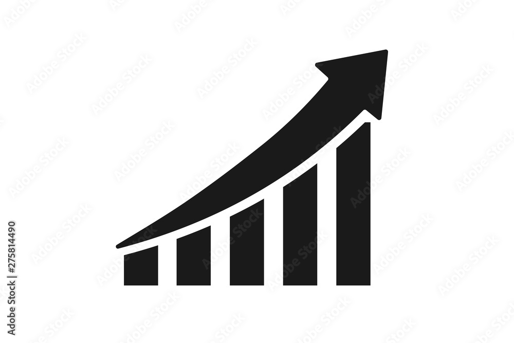 growth money icon with profitability icon - obrazy, fototapety, plakaty 