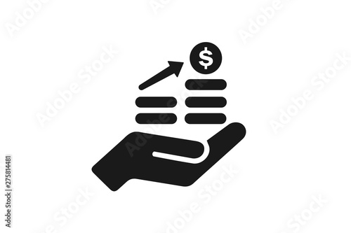 growth money icon with profitability icon photo