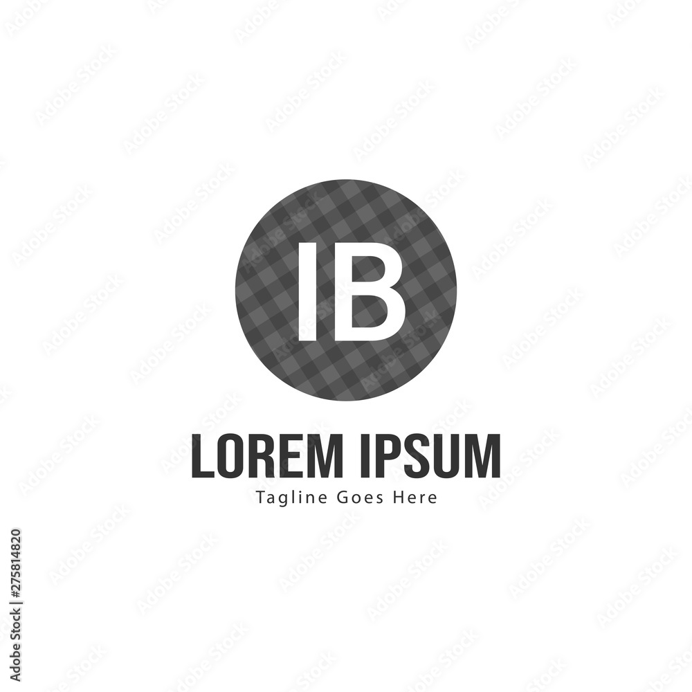 Obraz premium Initial IB logo template with modern frame. Minimalist IB letter logo vector illustration