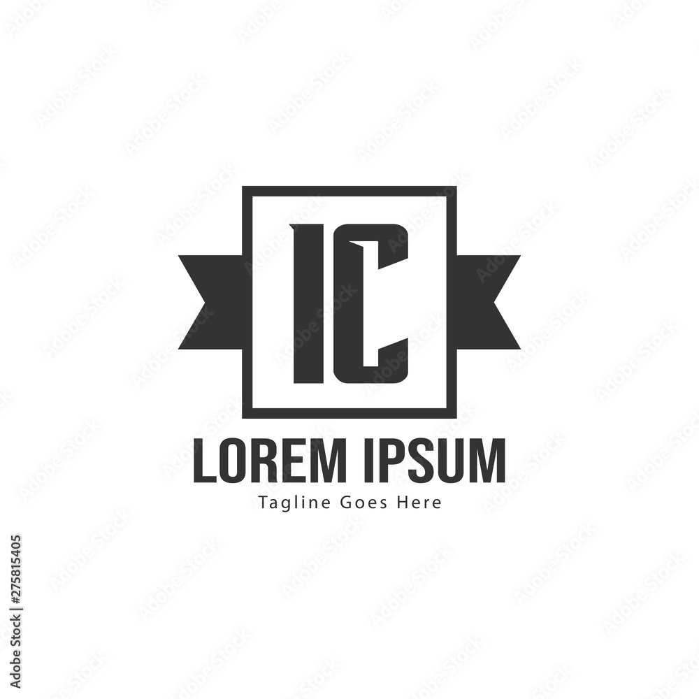 Initial IC logo template with modern frame. Minimalist IC letter logo vector illustration Initial IC logo template with modern frame. Minimalist IC letter logo vector illustration