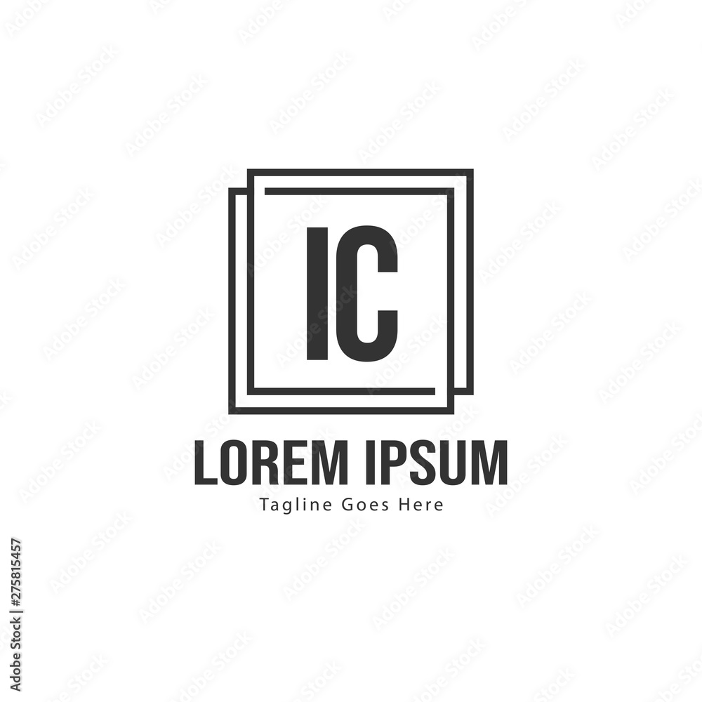 Initial IC logo template with modern frame. Minimalist IC letter logo vector illustration Initial IC logo template with modern frame. Minimalist IC letter logo vector illustration