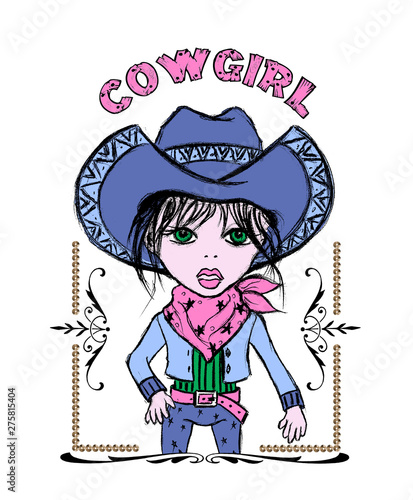 `cowgirl` kids tee shirt print