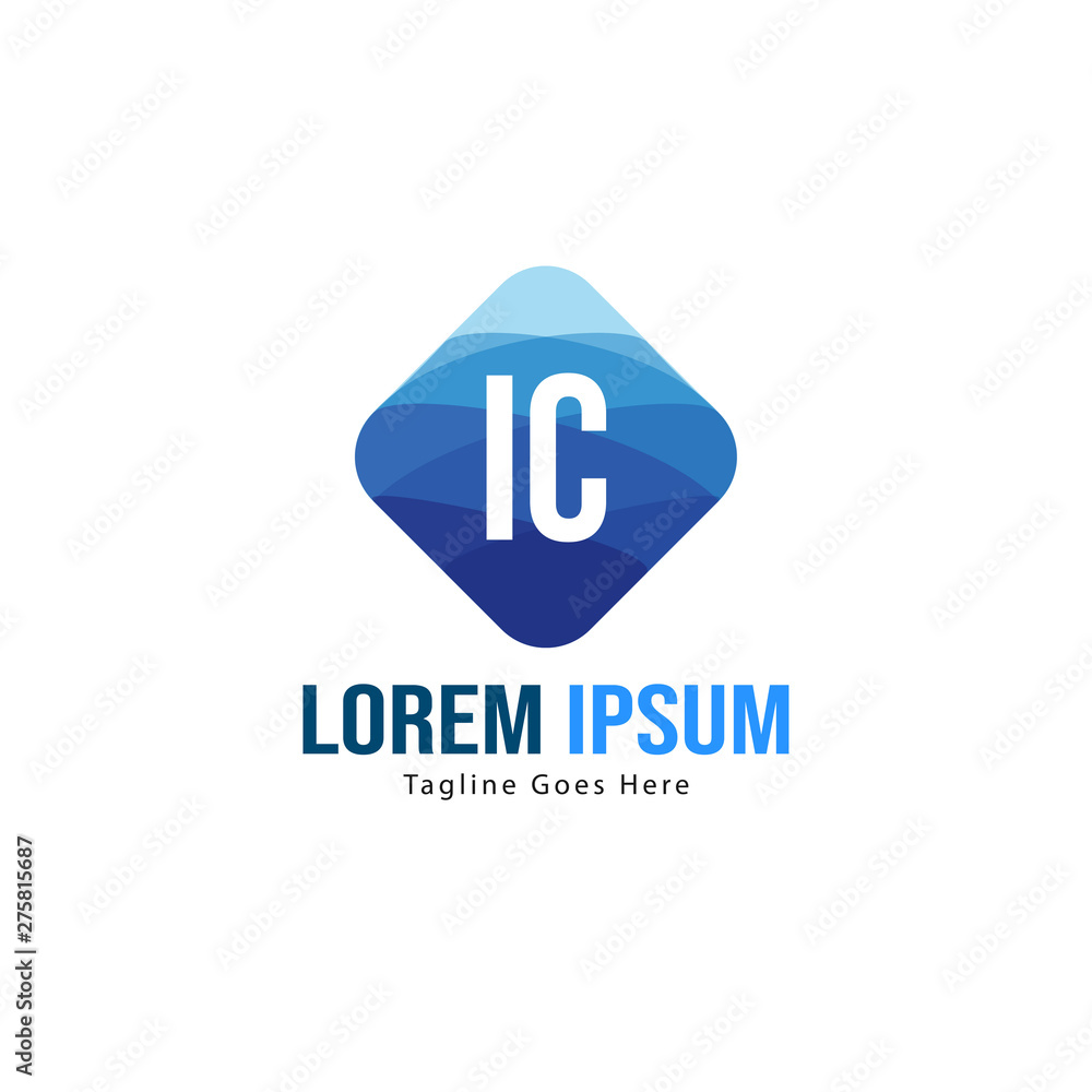 Initial IC logo template with modern frame. Minimalist IC letter logo vector illustration Initial IC logo template with modern frame. Minimalist IC letter logo vector illustration