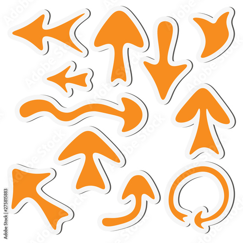 Sticker arrow set isolated on a white background