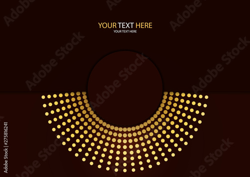 Abstract background circle frame halftone dots isolated on color background. Creative cover design template.