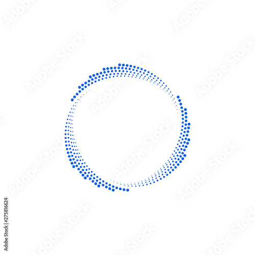 Modern Abstract Halftone Dots Frame Border for Company Health Technology Icon or Logo with High End Look