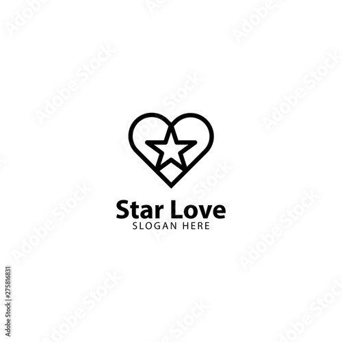 Star Love Logo Outline Monoline