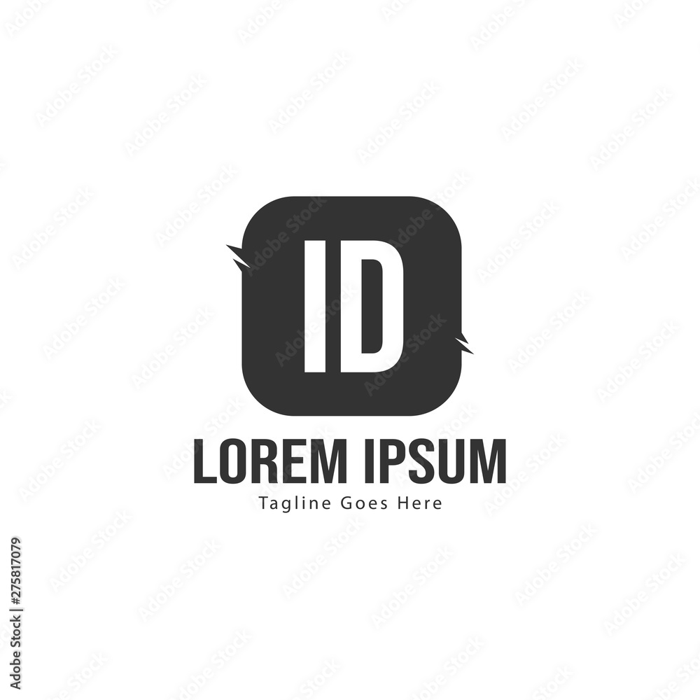 Initial ID logo template with modern frame. Minimalist ID letter logo vector illustration Initial ID logo template with modern frame. Minimalist ID letter logo vector illustration