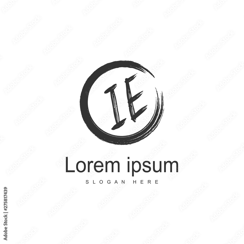 Initial IE logo template with modern frame. Minimalist IE letter logo vector illustration Initial IE logo template with modern frame. Minimalist IE letter logo vector illustration