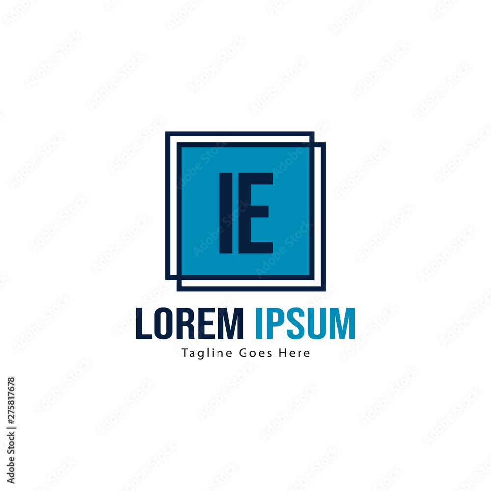 Initial IE logo template with modern frame. Minimalist IE letter logo vector illustration Initial IE logo template with modern frame. Minimalist IE letter logo vector illustration