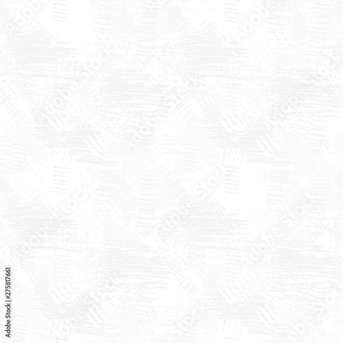Gray grunge seamless pattern with abstract hand drawn brush strokes and paint splashes. Messy infinity texture, modern grungy background. Vector illustration. 