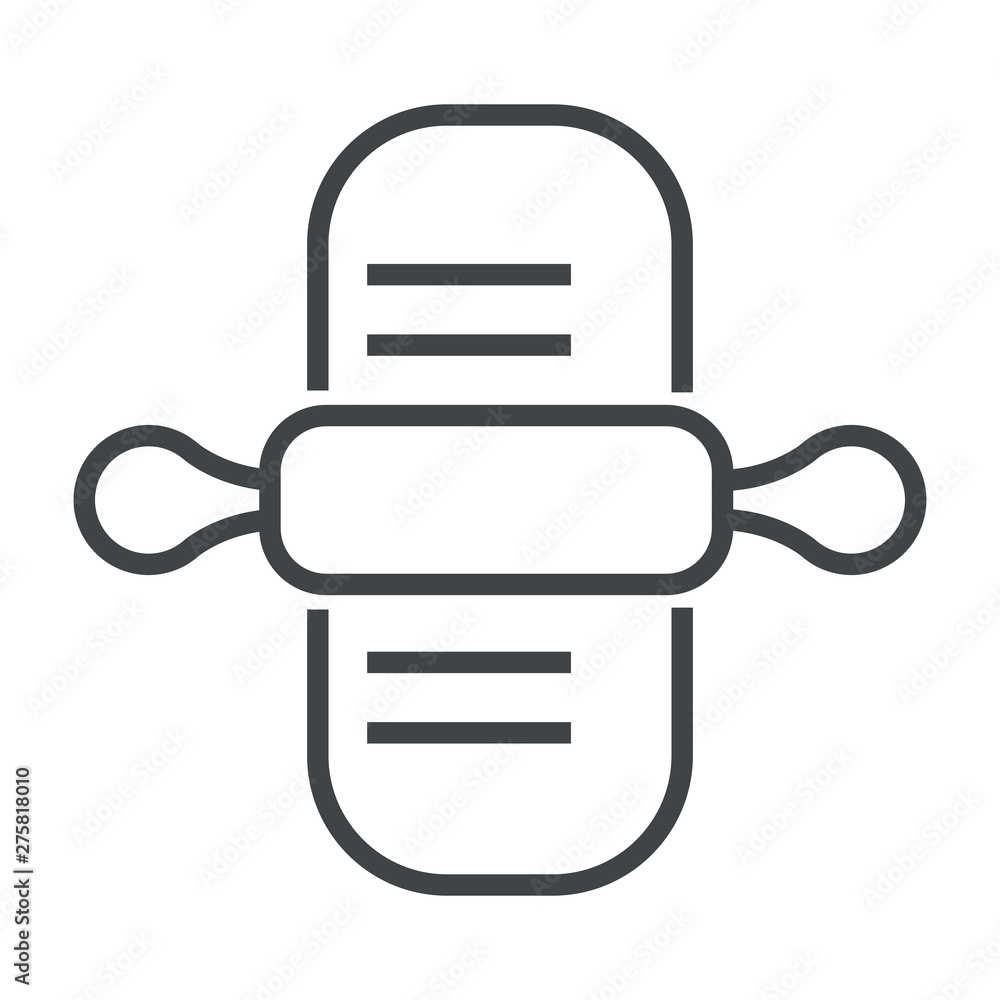 Line icon rolling pin with dough Line icon rolling pin with dough