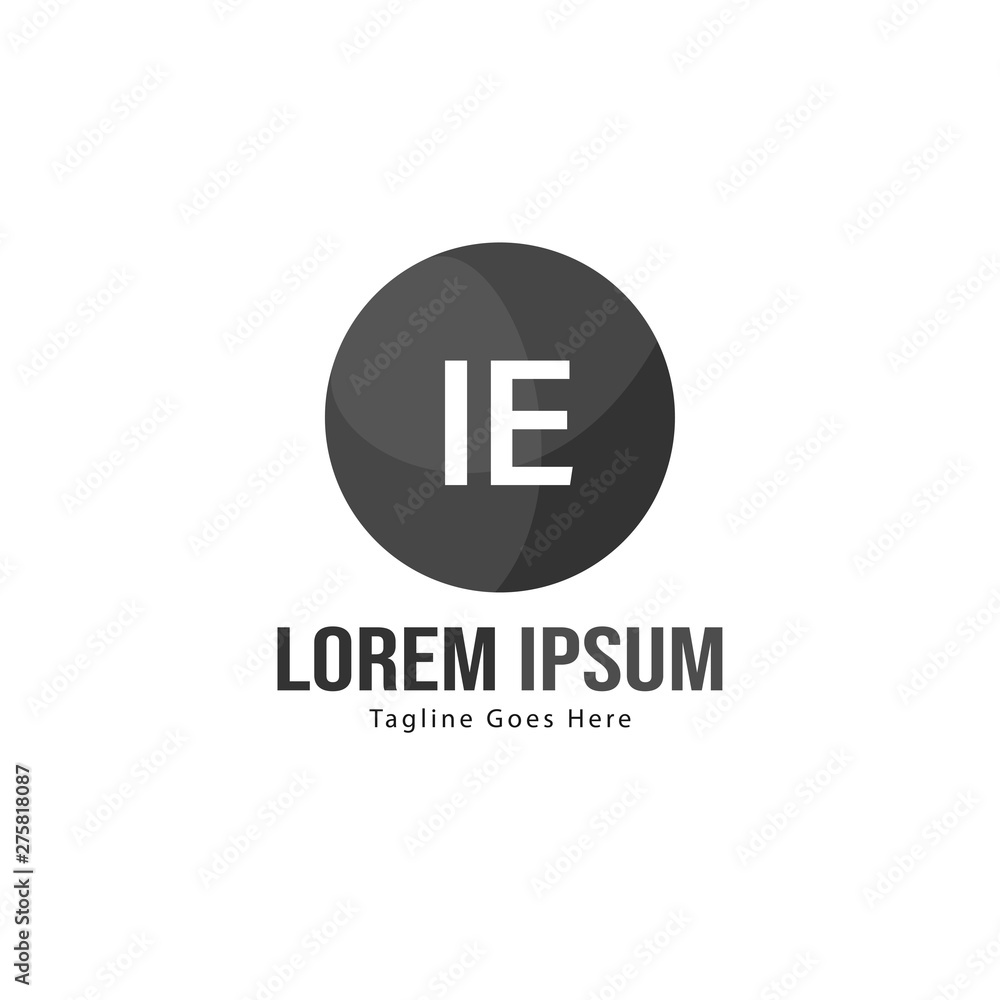 Initial IE logo template with modern frame. Minimalist IE letter logo vector illustration Initial IE logo template with modern frame. Minimalist IE letter logo vector illustration