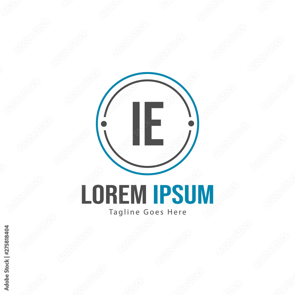 Initial IE logo template with modern frame. Minimalist IE letter logo vector illustration Initial IE logo template with modern frame. Minimalist IE letter logo vector illustration