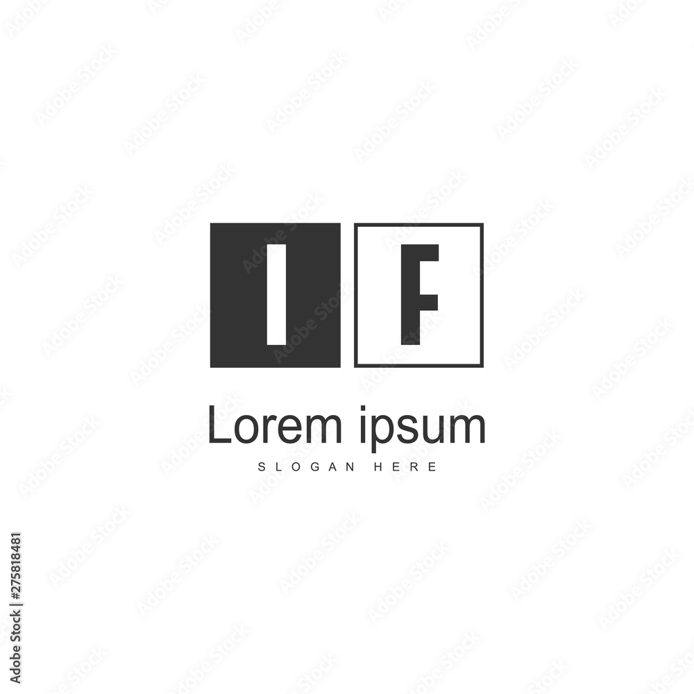 Obraz premium Initial IF logo template with modern frame. Minimalist IF letter logo vector illustration