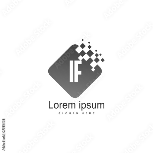Initial IF logo template with modern frame. Minimalist IF letter logo vector illustration