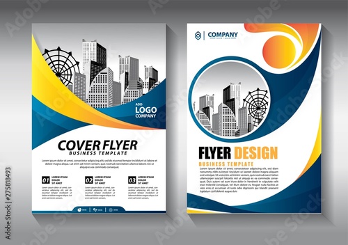 Brochure design, cover modern layout, annual report, poster, flyer in A4 with colorful triangles, geometric shapes for tech, science, market with light background photo
