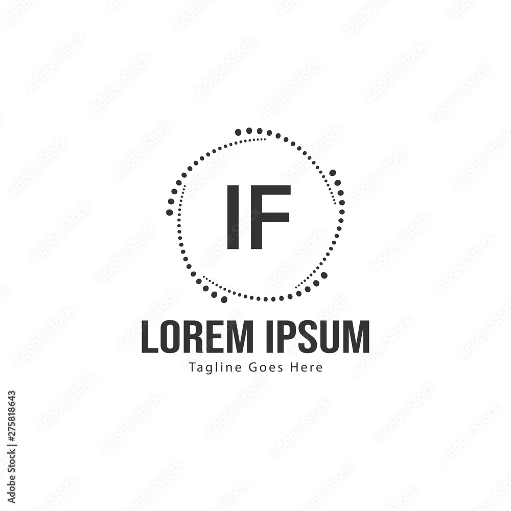 Initial IF logo template with modern frame. Minimalist IF letter logo vector illustration Initial IF logo template with modern frame. Minimalist IF letter logo vector illustration