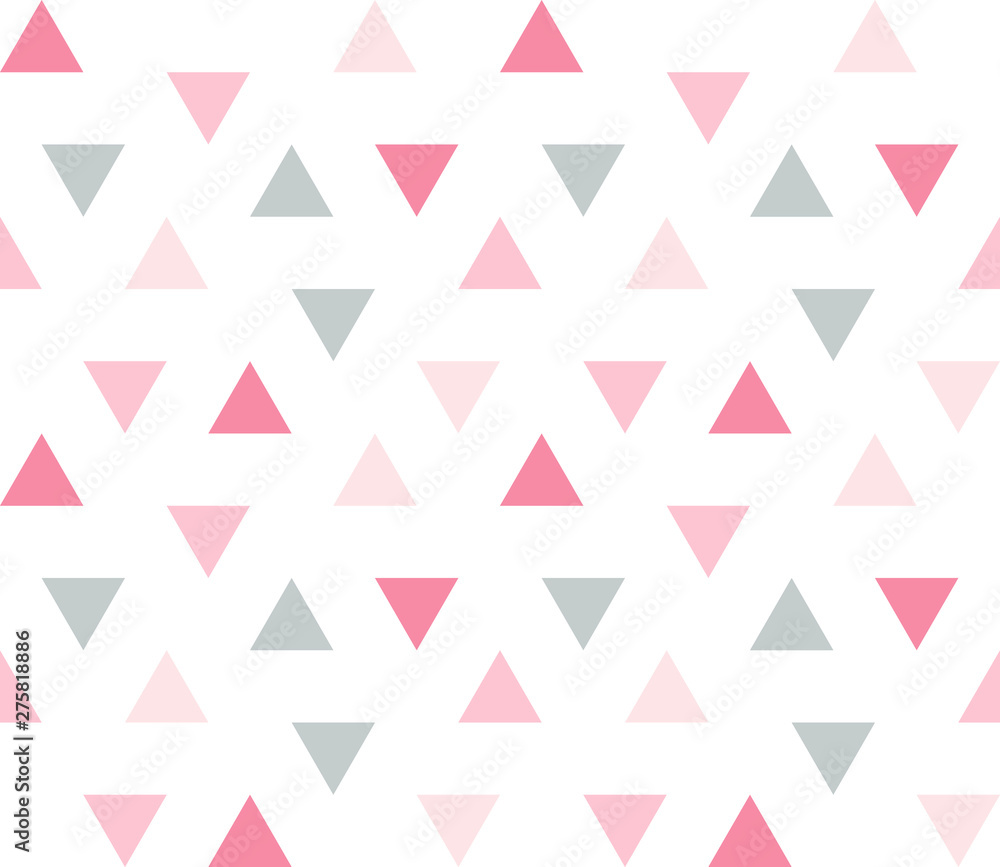 Seamless geometric pattern with colorful triangles on white background. Seamless abstract triangle geometrical background. Infinity geometric pattern. Vector illustration. Seamless geometric pattern with colorful triangles on white background. Seamless abstract triangle geometrical background. Infinity geometric pattern. Vector illustration.