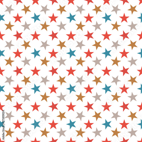 Fototapeta Naklejka Na Ścianę i Meble -  Seamless pattern with stars on white background. Vector illustration.