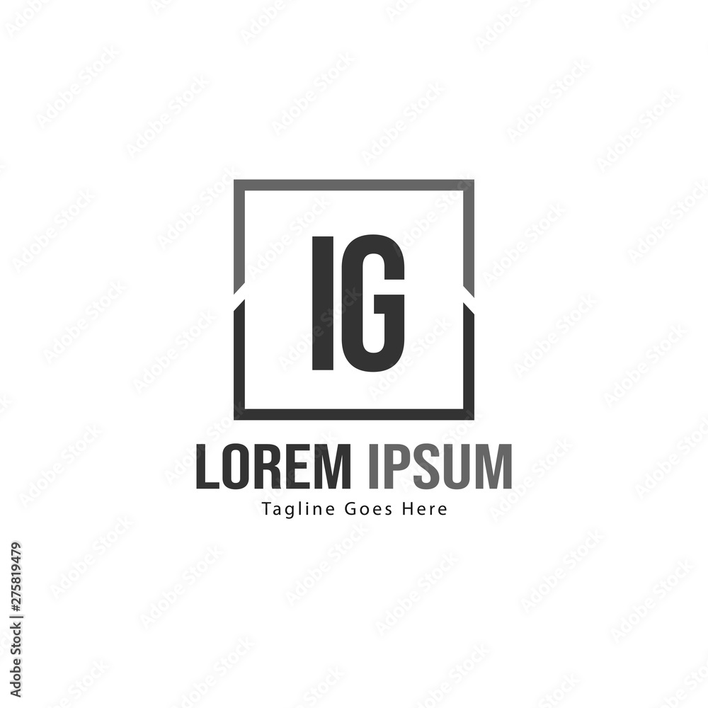 Initial IG logo template with modern frame. Minimalist IG letter logo vector illustration Initial IG logo template with modern frame. Minimalist IG letter logo vector illustration