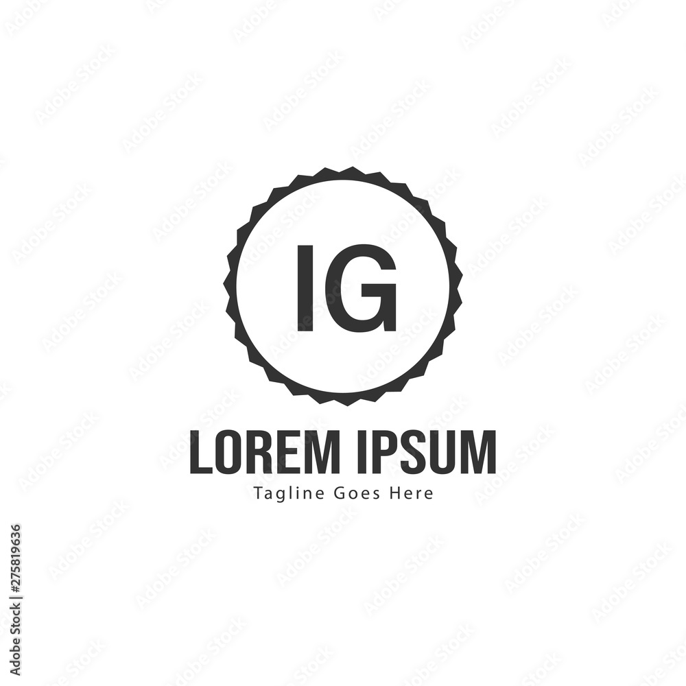 Initial IG logo template with modern frame. Minimalist IG letter logo vector illustration Initial IG logo template with modern frame. Minimalist IG letter logo vector illustration