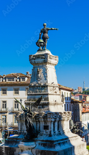 Infante D. Henrique (Prince Henry the Navigator) statue in Porto city in Portugal.