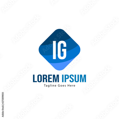 Free Download Initial IG logo template with modern frame. Minimalist IG letter logo vector illustration - GFXLoad