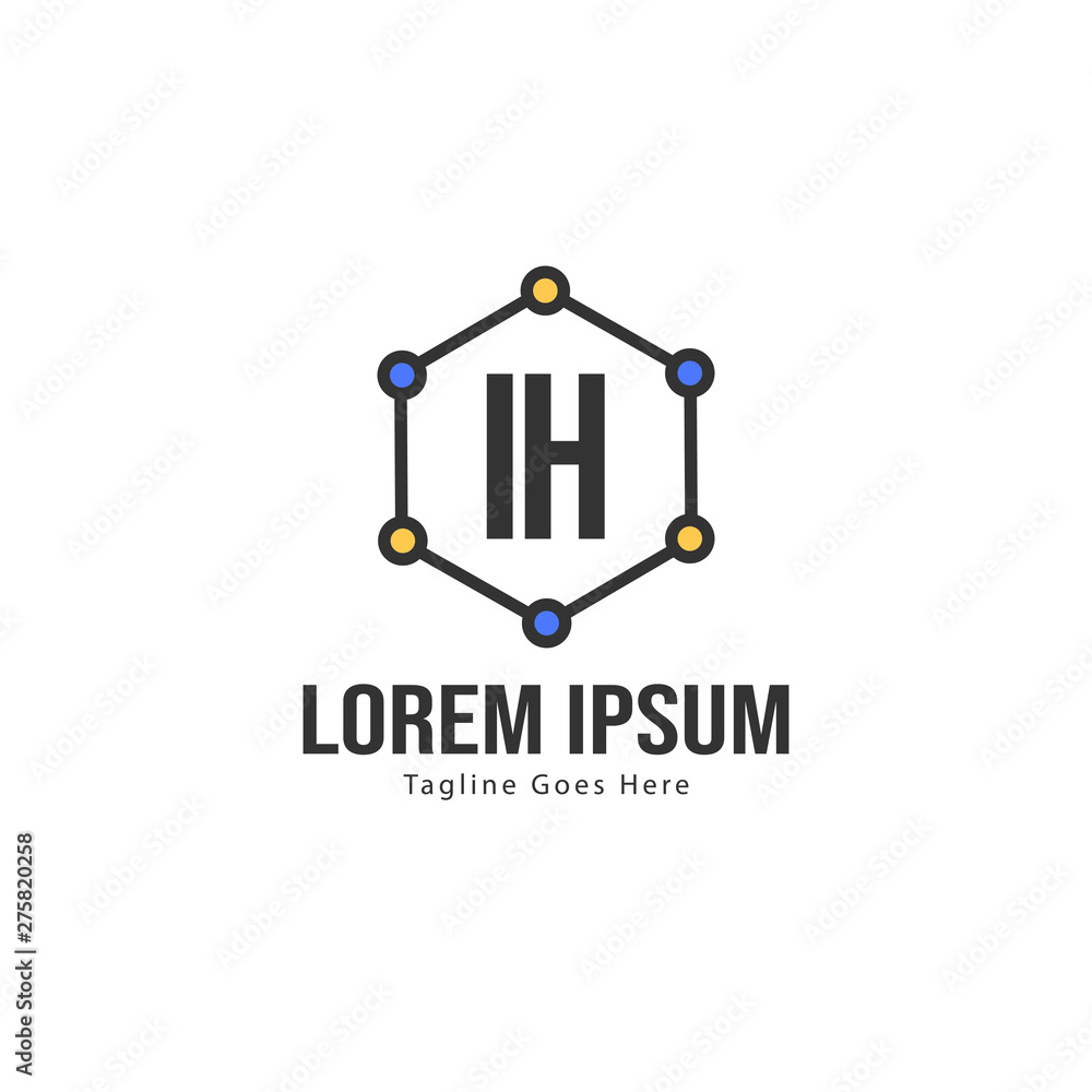 Initial IH logo template with modern frame. Minimalist IH letter logo vector illustration Initial IH logo template with modern frame. Minimalist IH letter logo vector illustration
