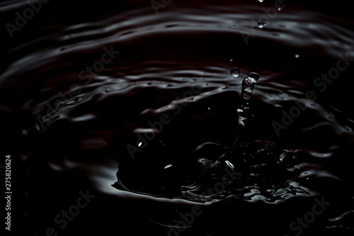 Macro shooting of a drop of water. drops of spatter and ripples, wet, environment, artistic, for banners, websites, backgrounds, with copy space.