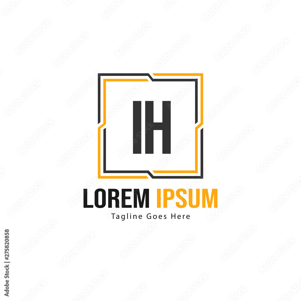 Initial IH logo template with modern frame. Minimalist IH letter logo vector illustration Initial IH logo template with modern frame. Minimalist IH letter logo vector illustration