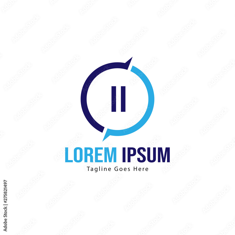Initial II logo template with modern frame. Minimalist II letter logo vector illustration Initial II logo template with modern frame. Minimalist II letter logo vector illustration
