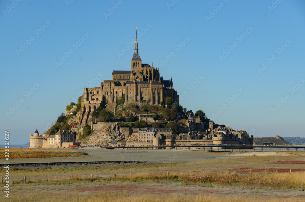 View of Mont Saint Michel in autumn. France