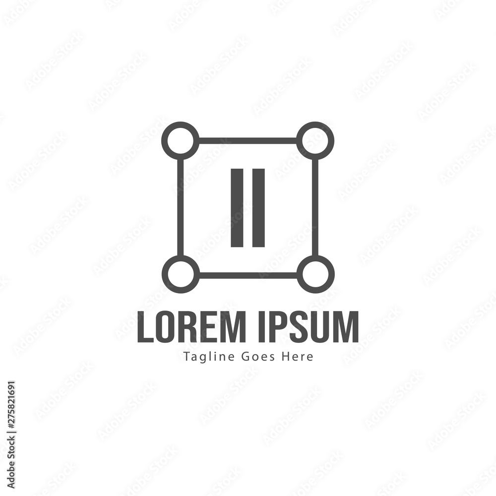 Initial II logo template with modern frame. Minimalist II letter logo vector illustration Initial II logo template with modern frame. Minimalist II letter logo vector illustration