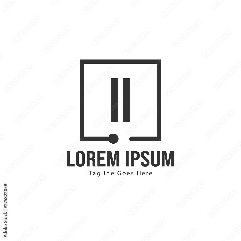 Initial II logo template with modern frame. Minimalist II letter logo vector illustration Initial II logo template with modern frame. Minimalist II letter logo vector illustration