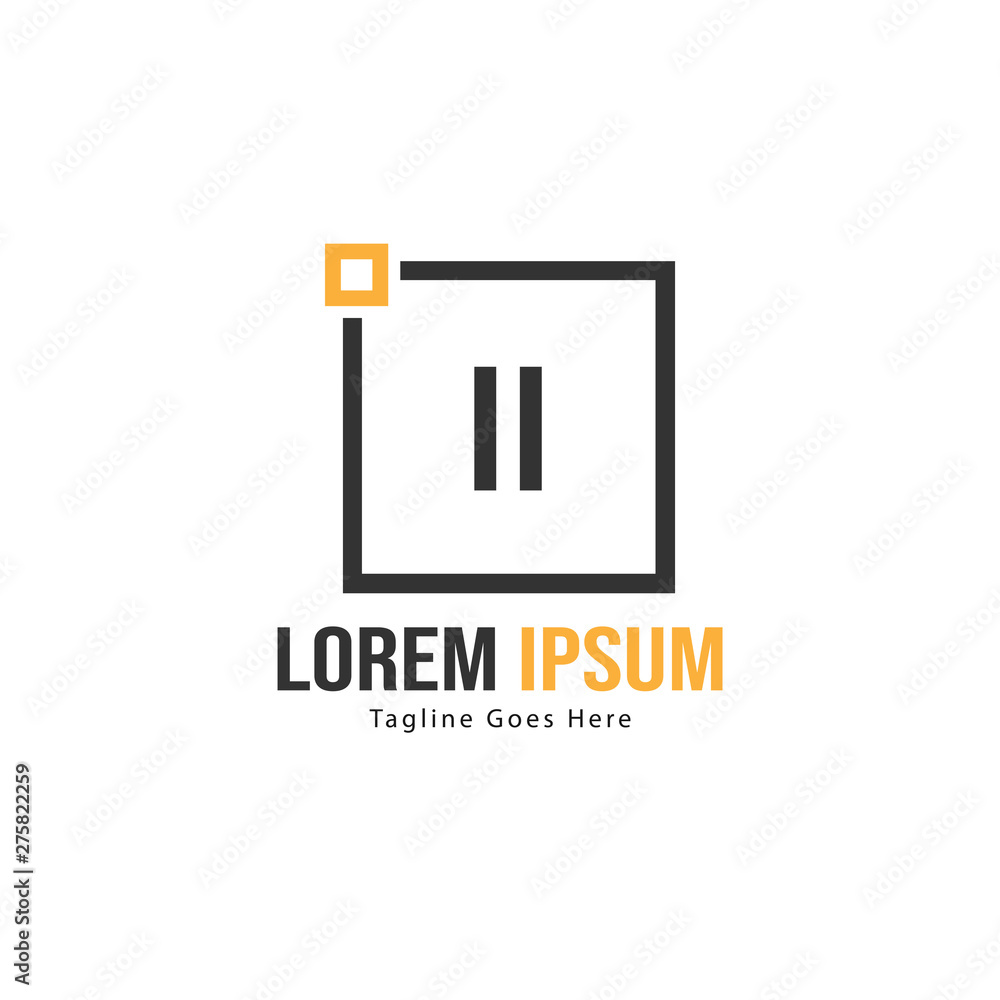 Initial II logo template with modern frame. Minimalist II letter logo vector illustration Initial II logo template with modern frame. Minimalist II letter logo vector illustration