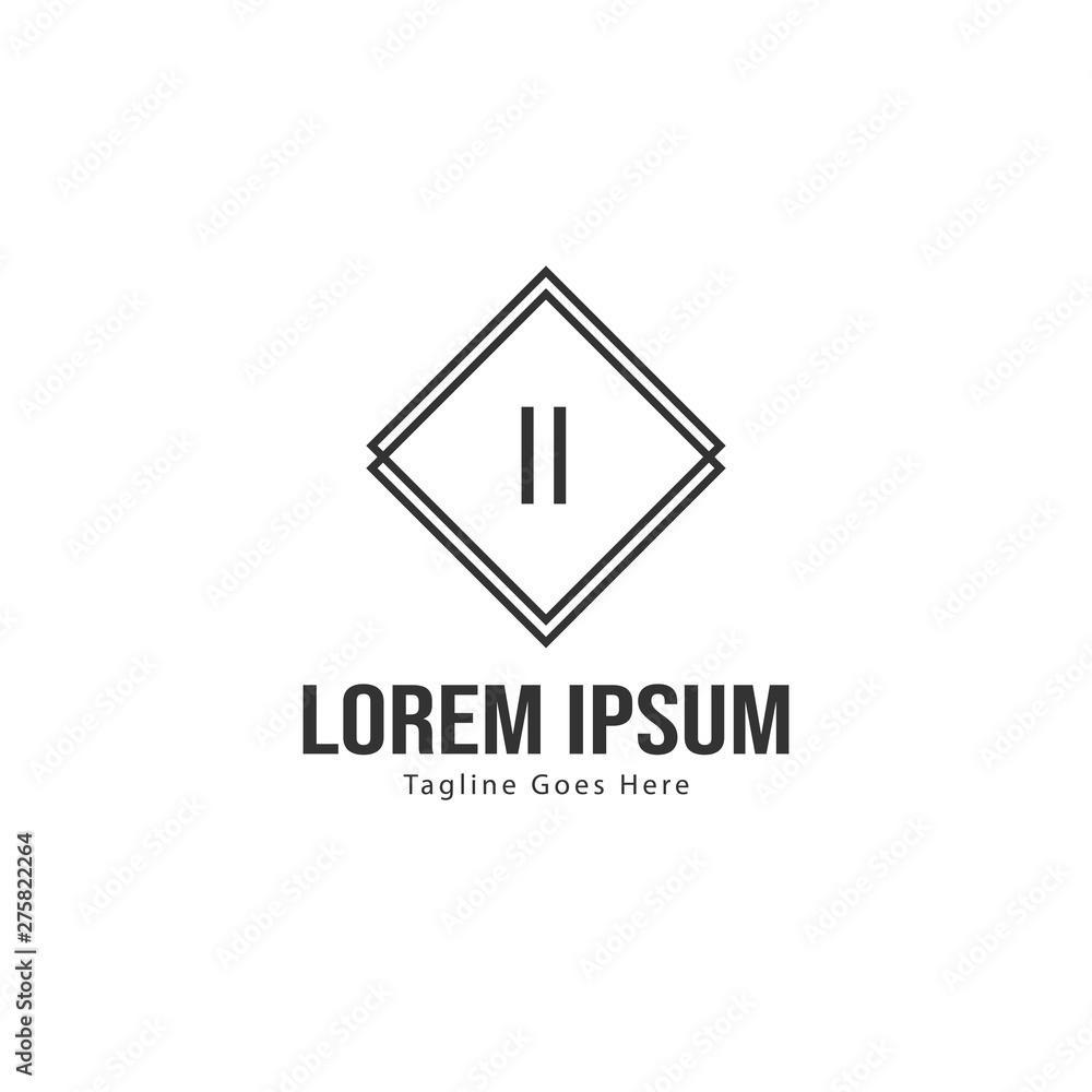 Initial II logo template with modern frame. Minimalist II letter logo vector illustration Initial II logo template with modern frame. Minimalist II letter logo vector illustration