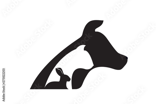 Dog, cat and rabbit veterinary logo