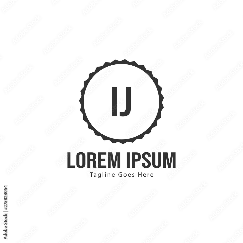 Initial IJ logo template with modern frame. Minimalist IJ letter logo vector illustration Initial IJ logo template with modern frame. Minimalist IJ letter logo vector illustration