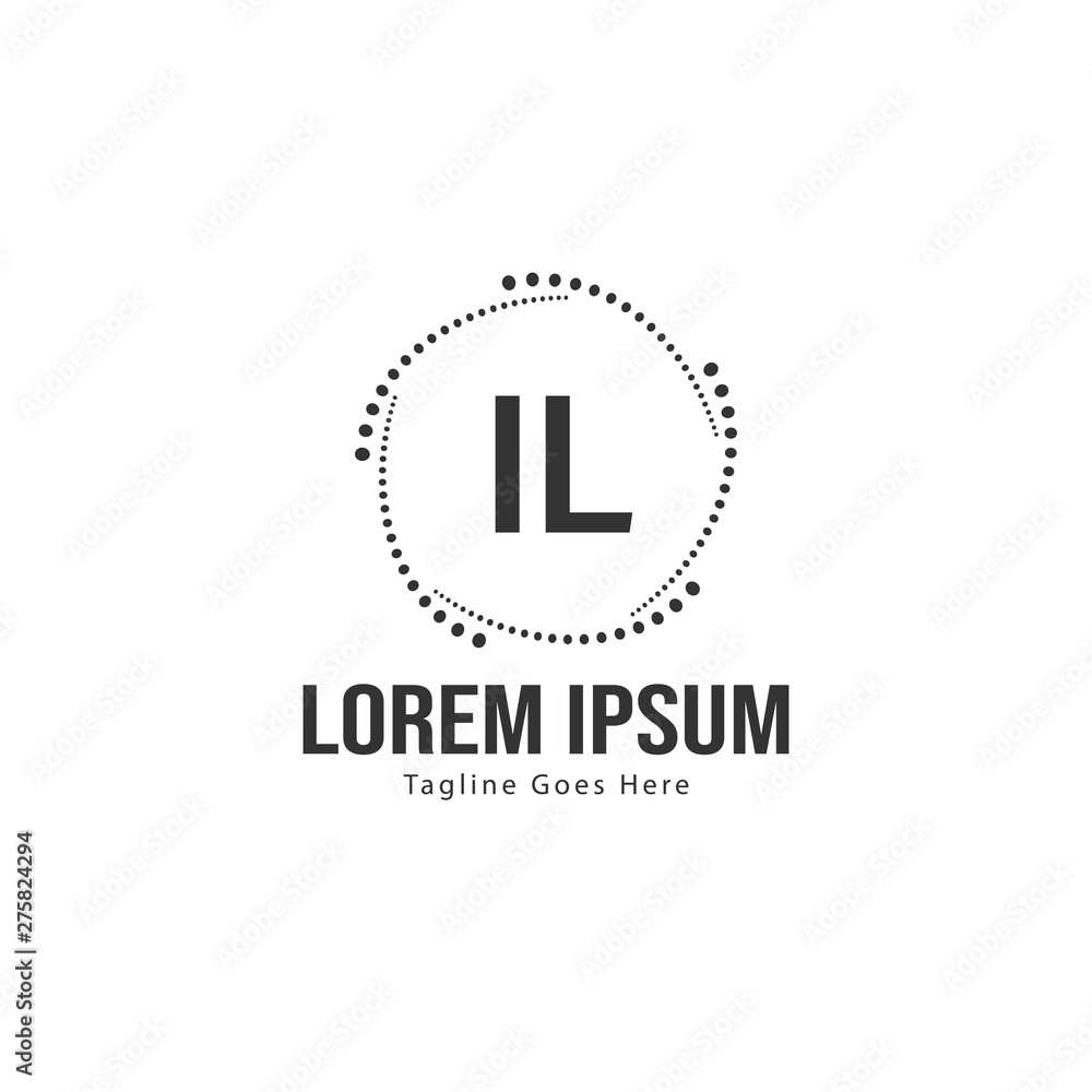 Initial IL logo template with modern frame. Minimalist IL letter logo vector illustration Initial IL logo template with modern frame. Minimalist IL letter logo vector illustration