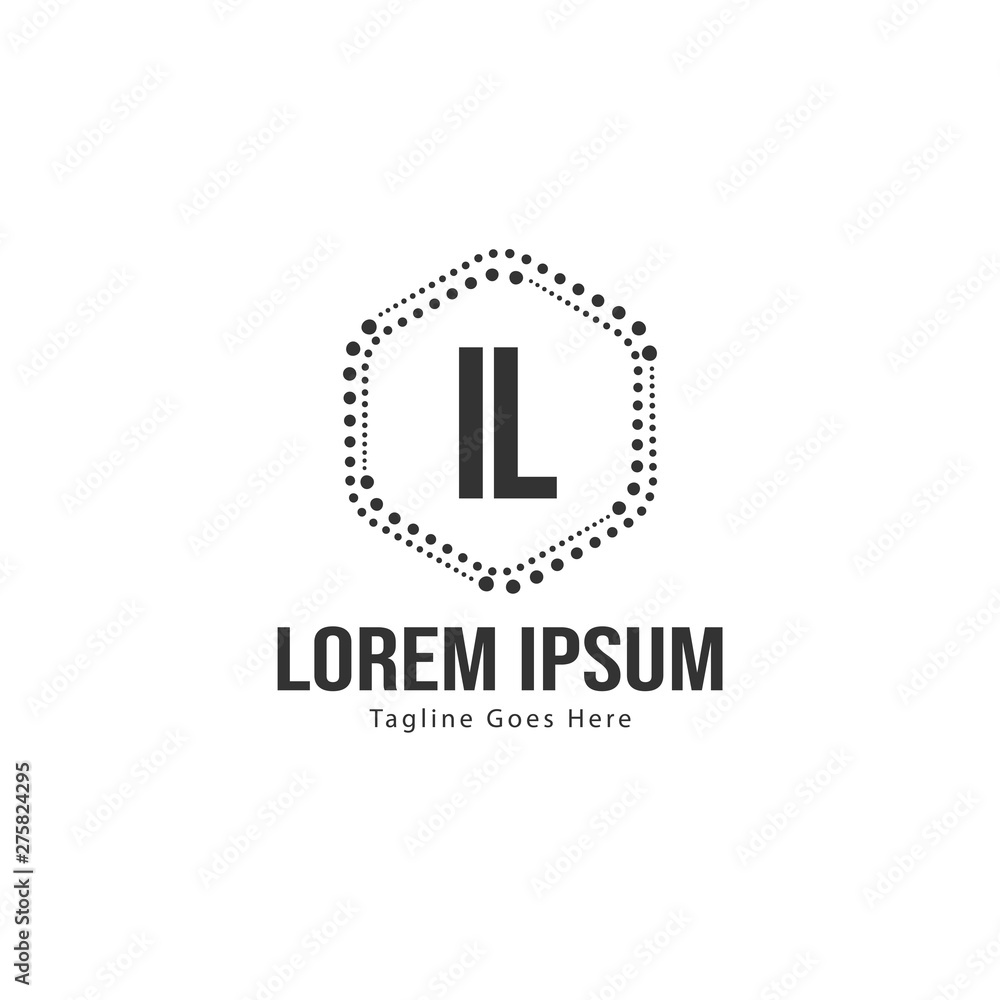 Initial IL logo template with modern frame. Minimalist IL letter logo vector illustration Initial IL logo template with modern frame. Minimalist IL letter logo vector illustration