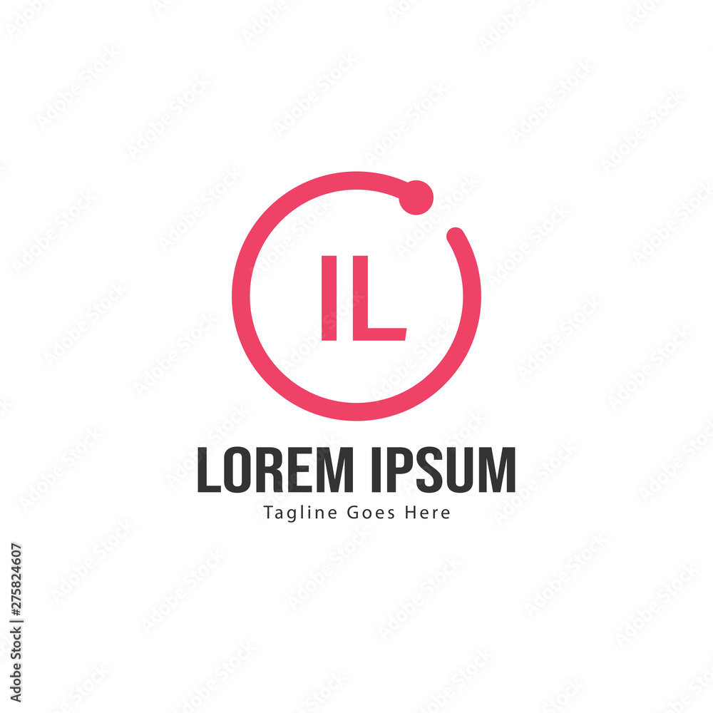 Initial IL logo template with modern frame. Minimalist IL letter logo vector illustration Initial IL logo template with modern frame. Minimalist IL letter logo vector illustration
